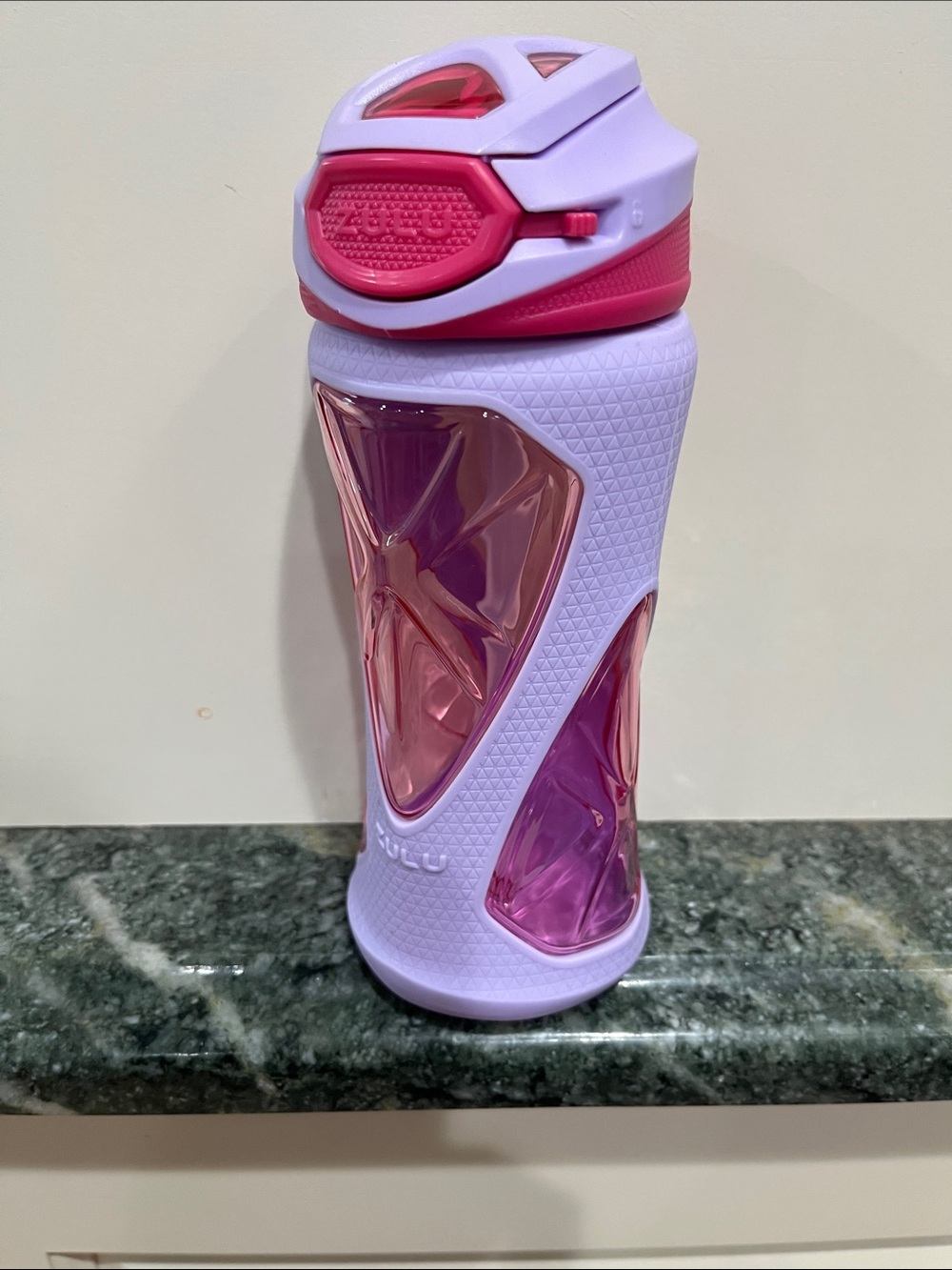 Ulu Pink and Lavender Kids Water Bottle with Flip-Top Lid